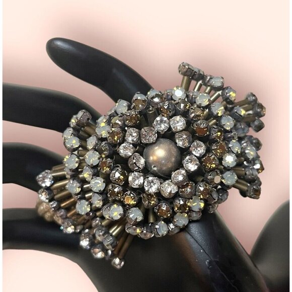 Tataborello Designer Tata MADE IN ITALY Crystal Rhinestone Faux Pearl Bracelet - Picture 2 of 9